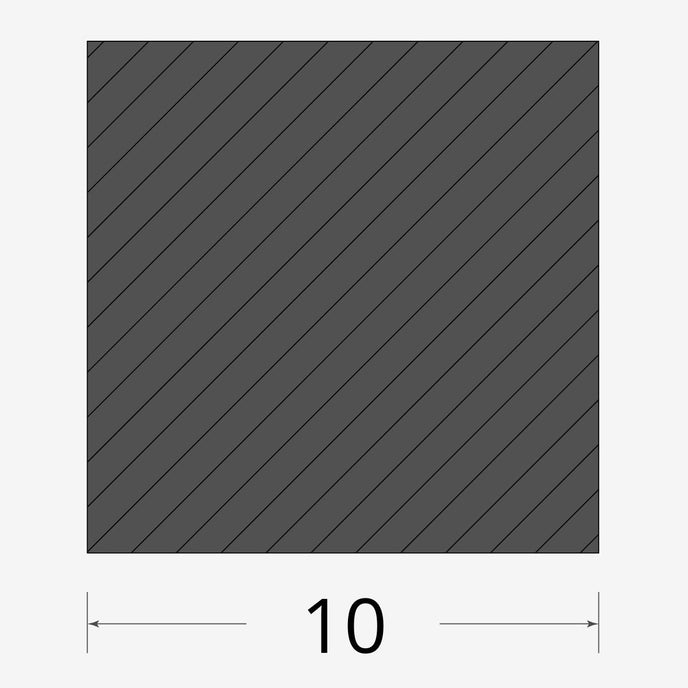 Profilo materiale ferro - quadro pieno 10x10mm