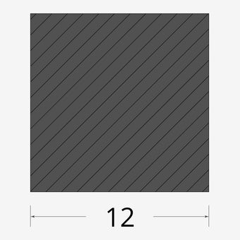 Profilo materiale ferro - quadro pieno 12x12mm