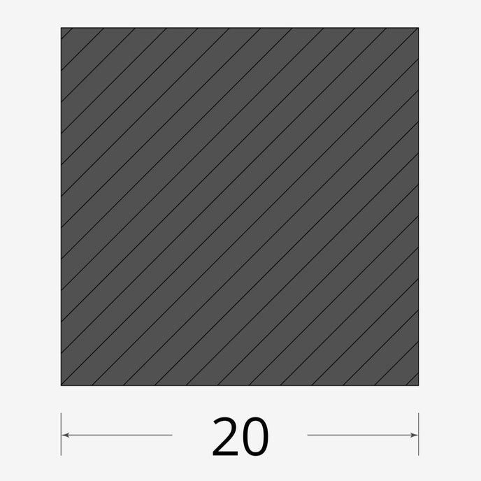 Profilo materiale ferro - quadro pieno 20x20mm