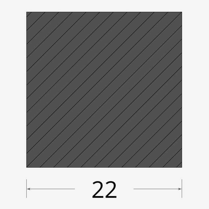 Profilo materiale ferro - quadro pieno 22x22mm