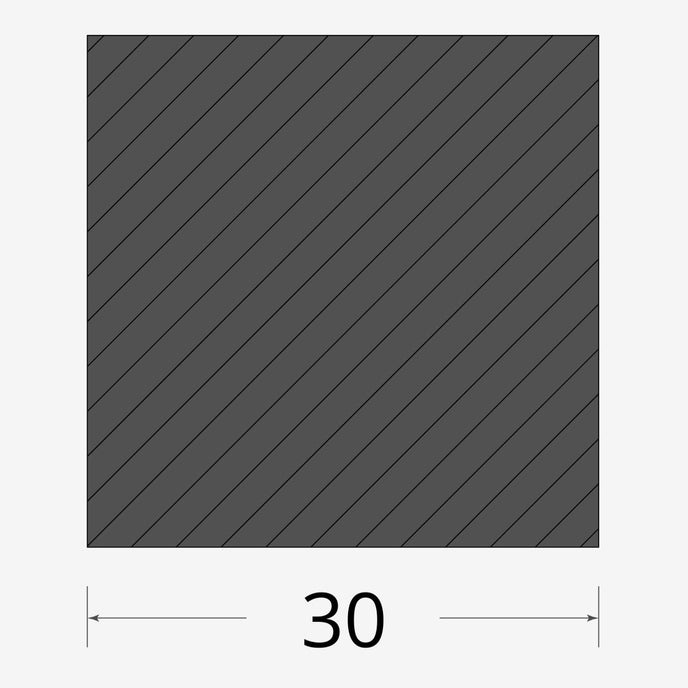 Profilo materiale ferro - quadro pieno 30x30mm