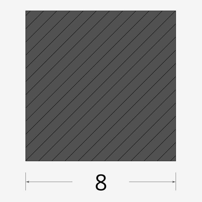 Profilo materiale ferro - quadro pieno 8x8mm
