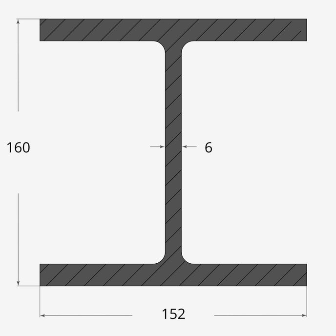Profilo materiale ferro - travi hea 160x152mm - 6mm