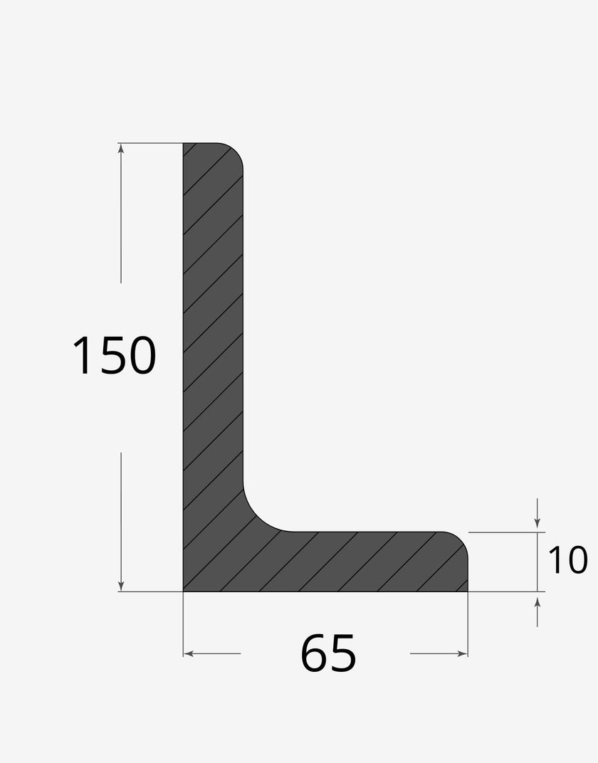 Elle a spigoli tondi 150x65 - 10mm
