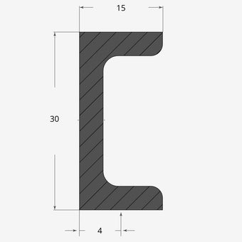 Ferro UPN 30x15mm - 4mm