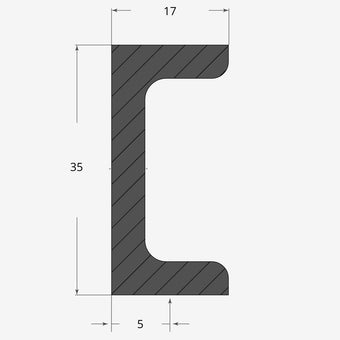 Ferro UPN 35x17mm - 5mm
