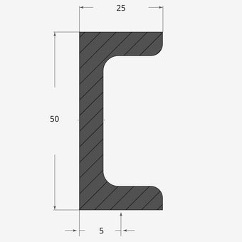 Ferro UPN 50x25mm - 5mm