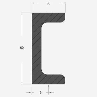 Ferro UPN 60x30mm - 6mm