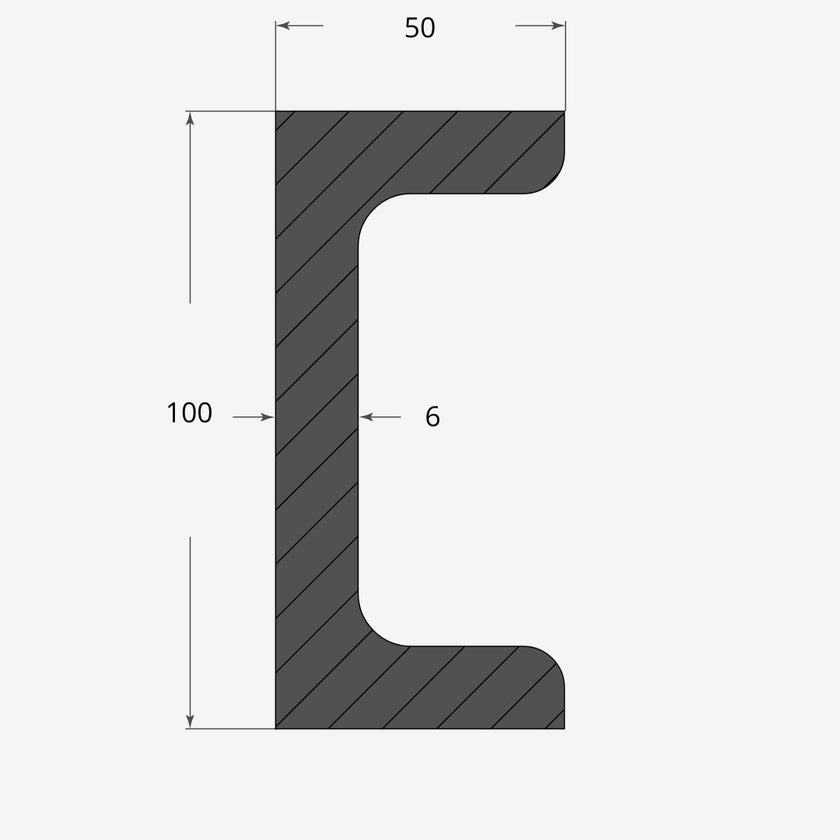Ferro UPN 100x50mm - 6mm