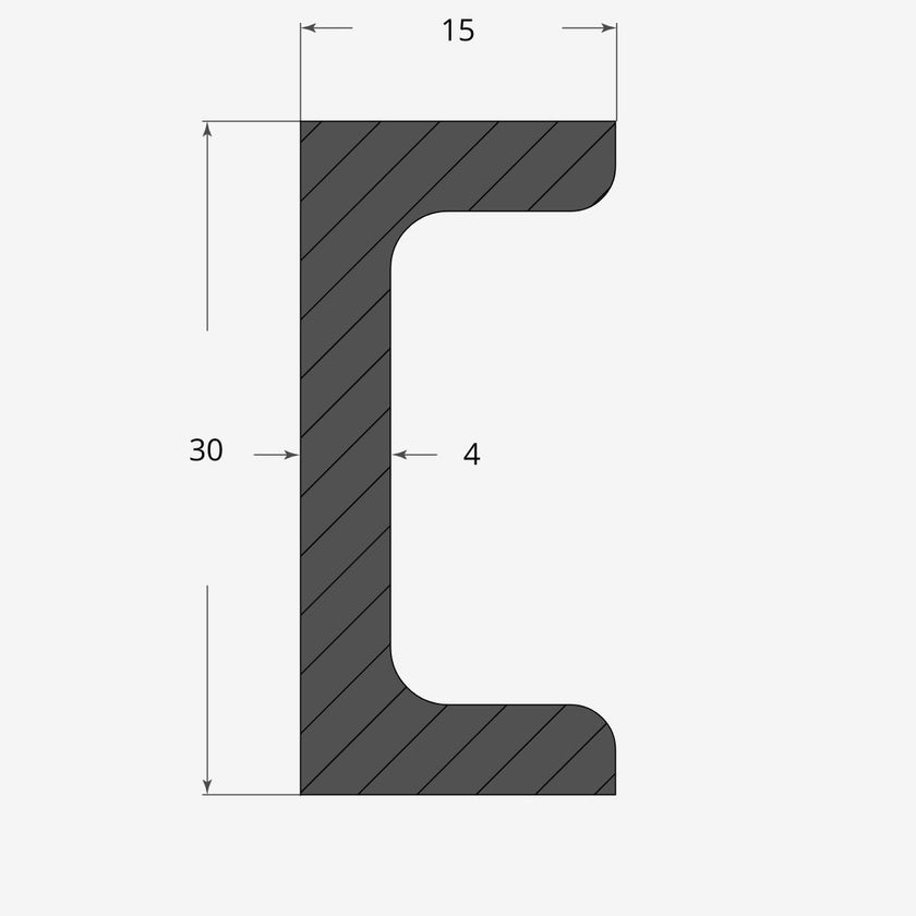 Ferro UPN 30x15mm - 4mm
