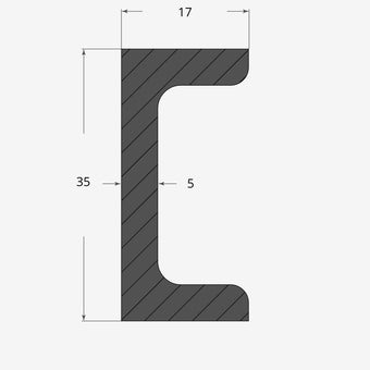 Ferro UPN 35x17mm - 5mm