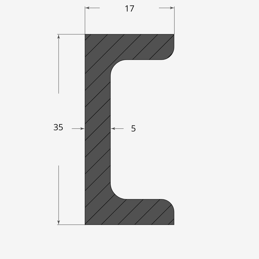 Ferro UPN 35x17mm - 5mm