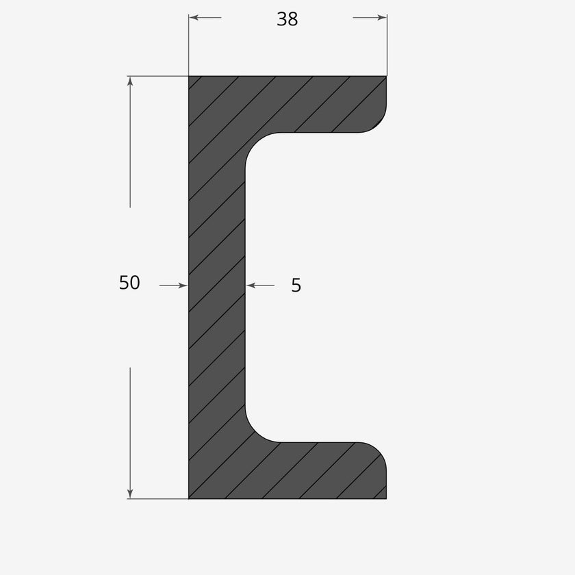 Ferro UPN 50x38mm - 5mm