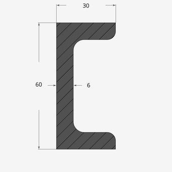 Ferro UPN 60x30mm - 6mm