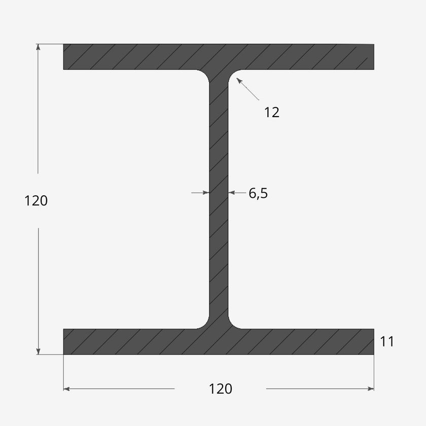 Travi HEB 120x120mm - 6,5mm