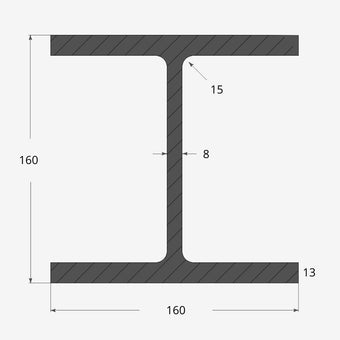 Travi HEB 160x160mm - 8mm