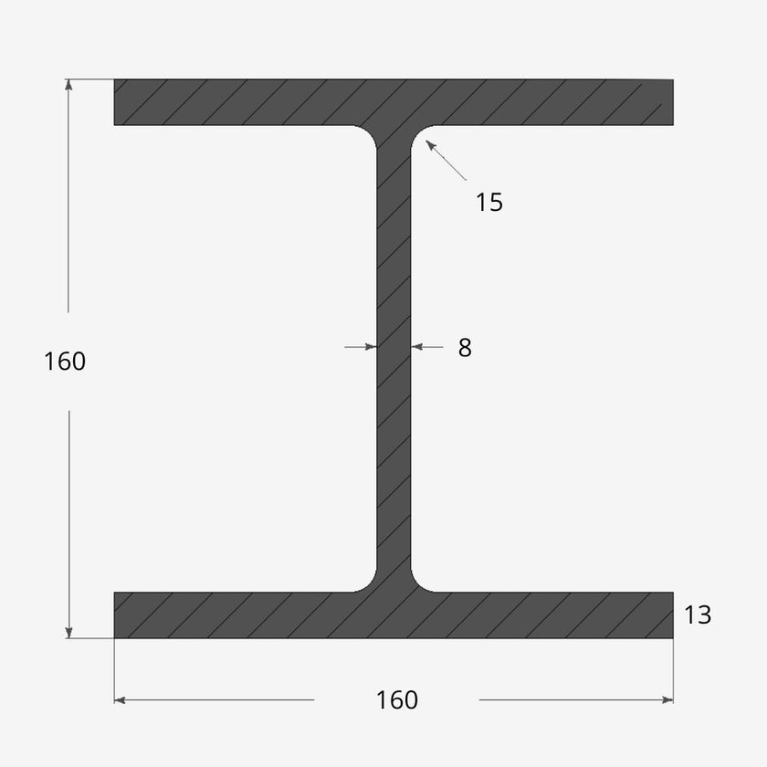 Travi HEB 160x160mm - 8mm