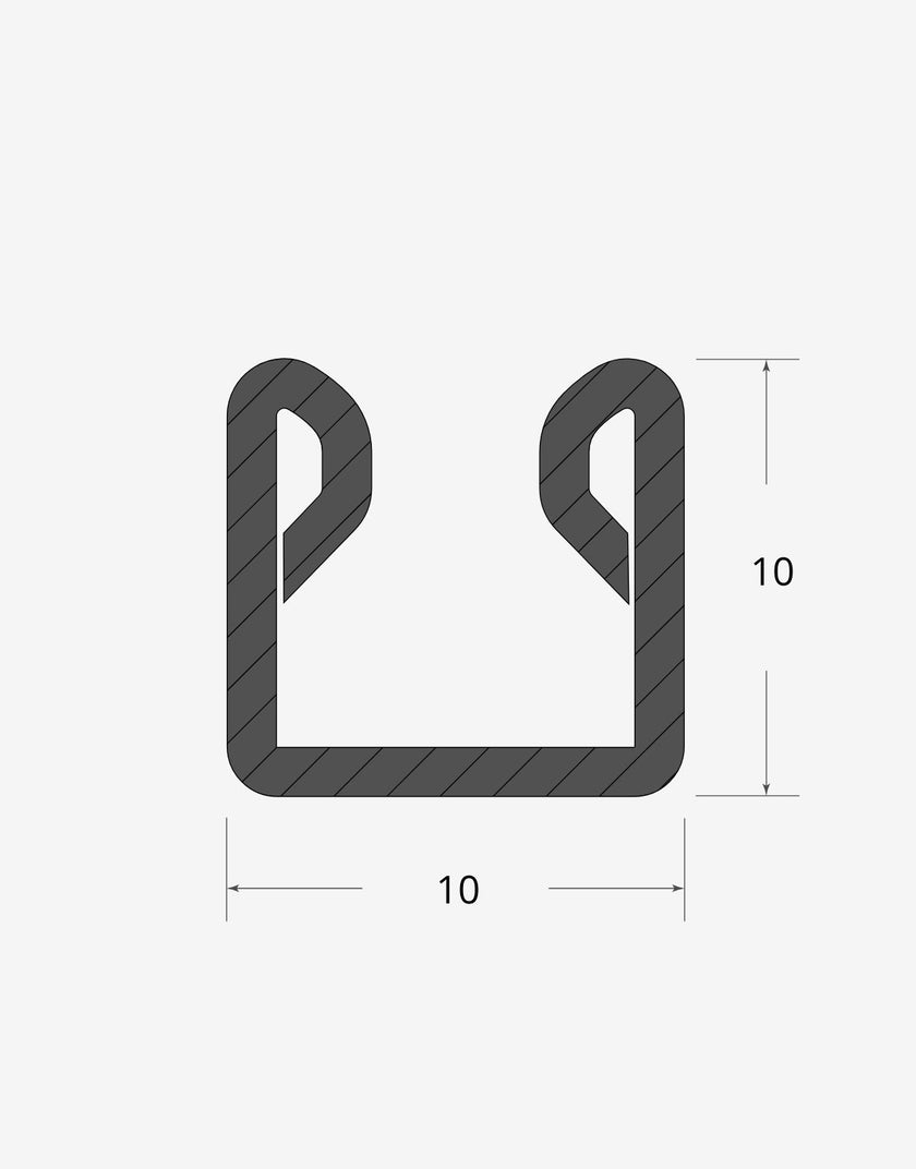 Fermavetro a scatto 10x10 TR 3