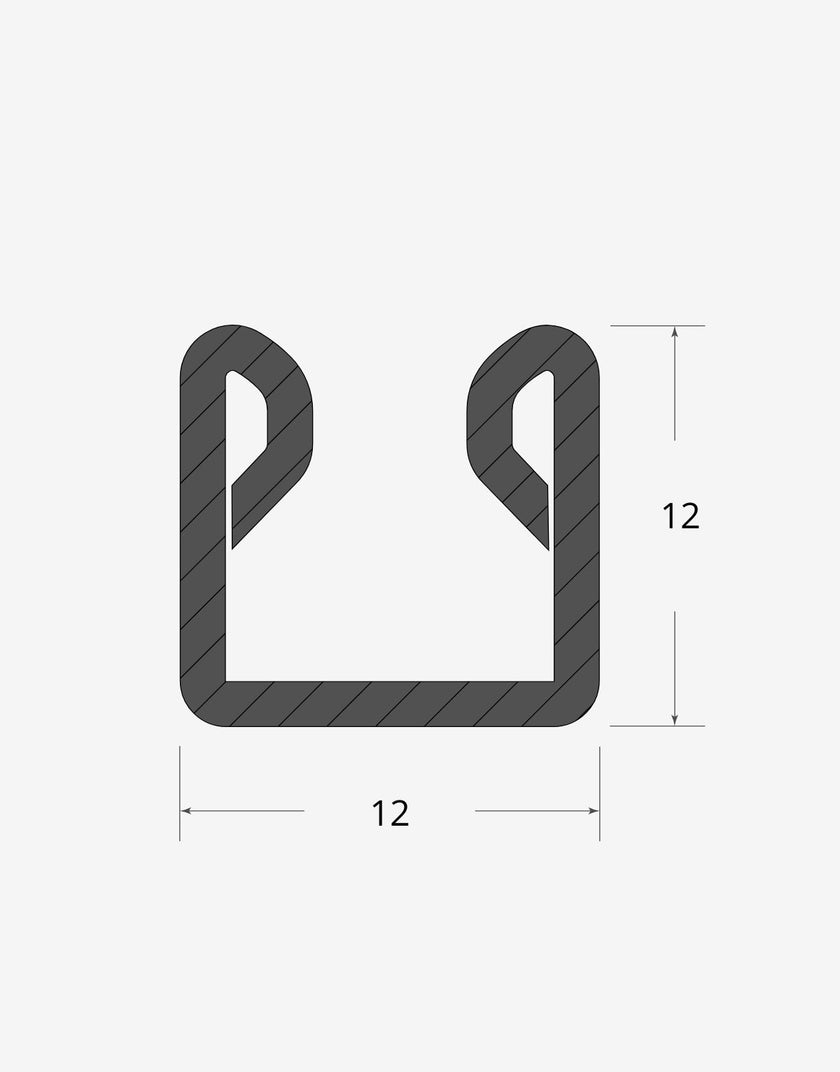 Fermavetro a scatto 12x12 TR 8