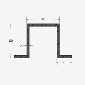 Profilati Omega Simmetrici Zincati 40x80x25 - 2mm