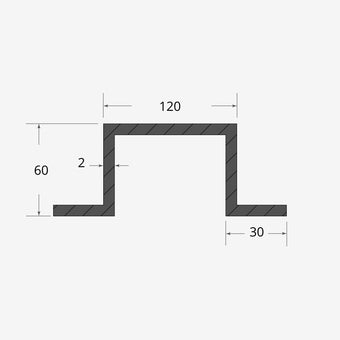 Profilati Omega Simmetrici 60x120x30 - 2mm