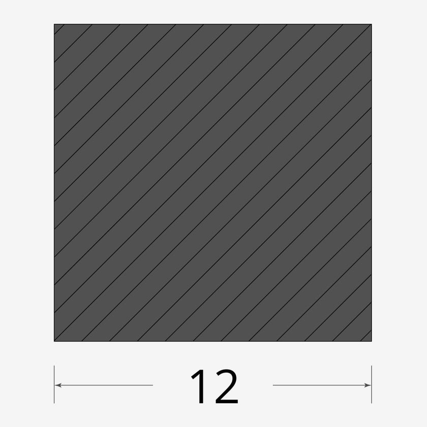 Profilo materiale ferro - quadro pieno 12x12mm