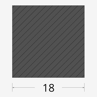 Profilo materiale ferro - quadro pieno 18x18mm