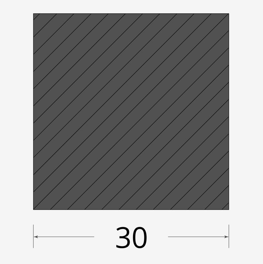 Profilo materiale ferro - quadro pieno 30x30mm