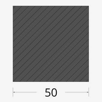 Profilo materiale ferro - quadro pieno 50x50mm