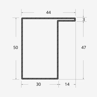 Profilo materiale ferro - tubolare per serramenti sf 1/b