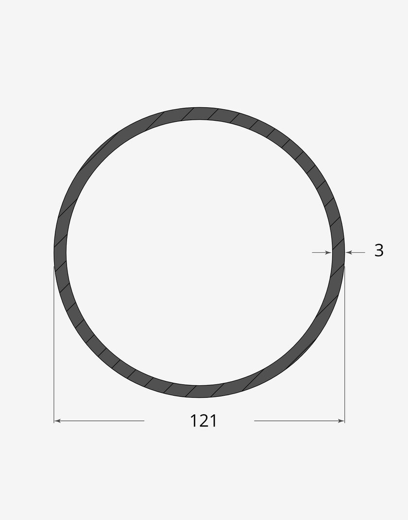 Profilo materiale ferro - tubo tondo saldato 121 - 3mm