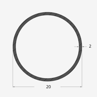 Profilo materiale ferro - tubo tondo saldato 20 - 2mm