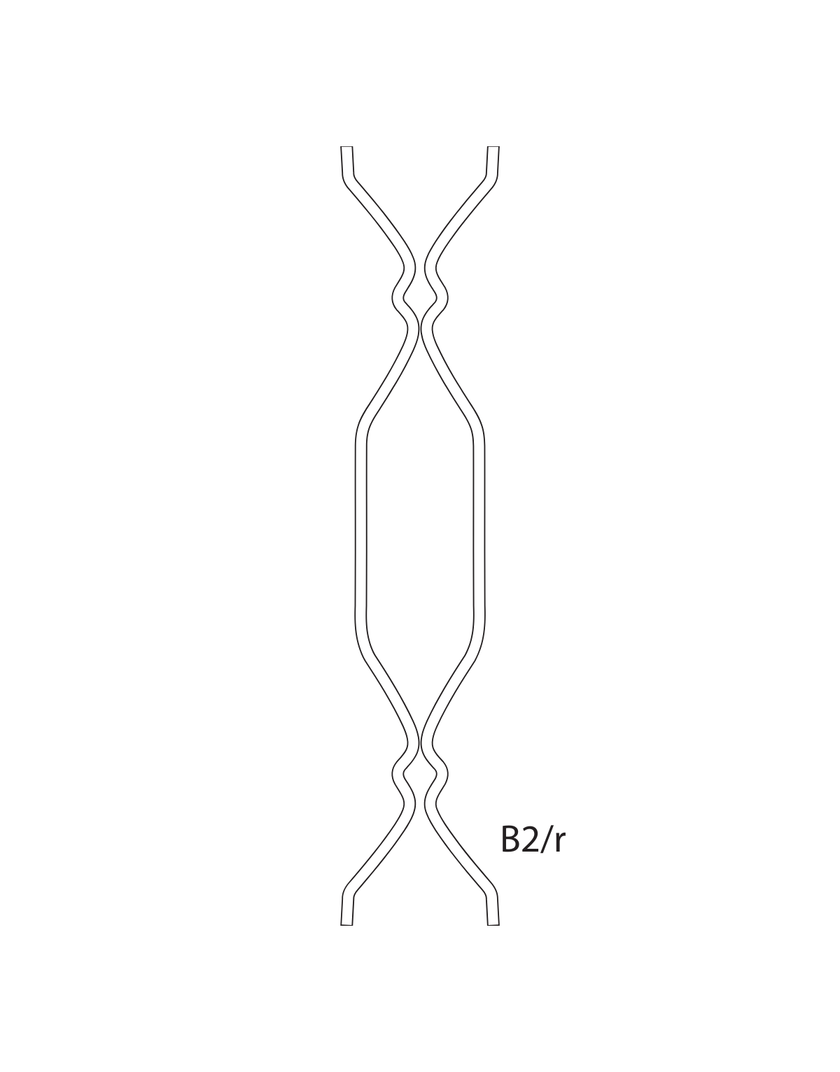 Elementi in ferro per cancelli e ringhiere di tipo B2/r