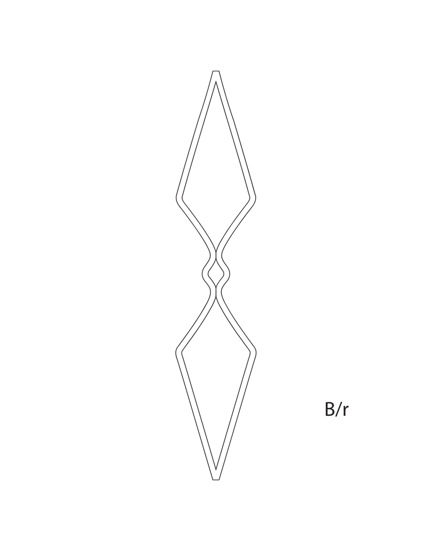 Elementi in ferro per cancelli e ringhiere di tipo B/r