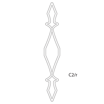 Elementi in ferro per cancelli e ringhiere di tipo C2/r