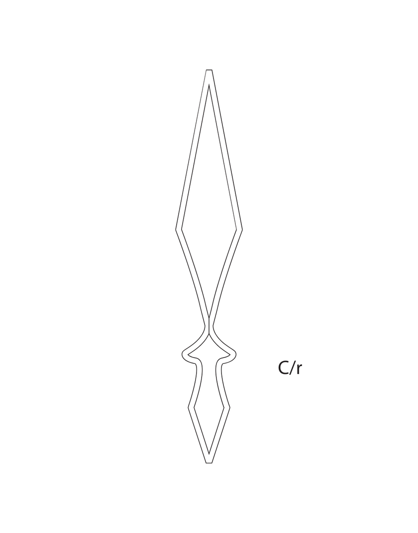 Elementi in ferro per cancelli e ringhiere di tipo C/r