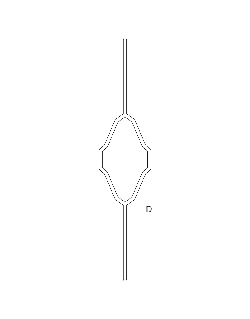 Elementi in ferro per cancelli e ringhiere di tipo D