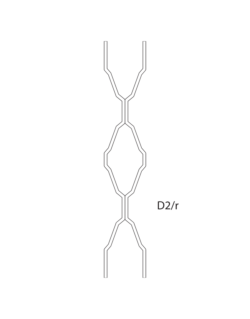 Elementi in ferro per cancelli e ringhiere di tipo D2/r