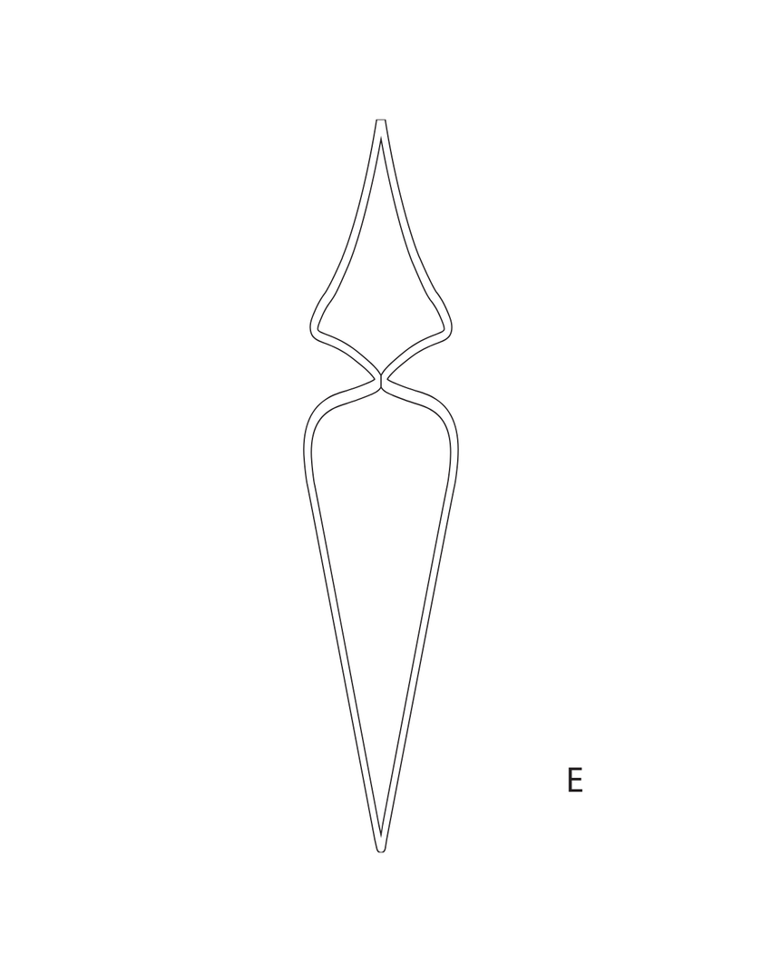 Elementi in ferro per cancelli e ringhiere di tipo E