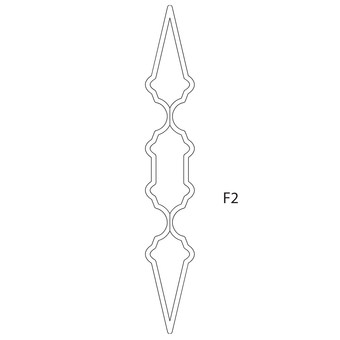Elementi in ferro per cancelli e ringhiere di tipo F2