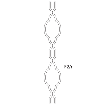 Elementi in ferro per cancelli e ringhiere di tipo F2/r