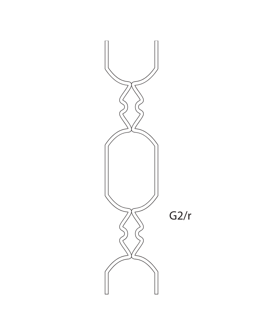Elementi in ferro per cancelli e ringhiere di tipo G2/r