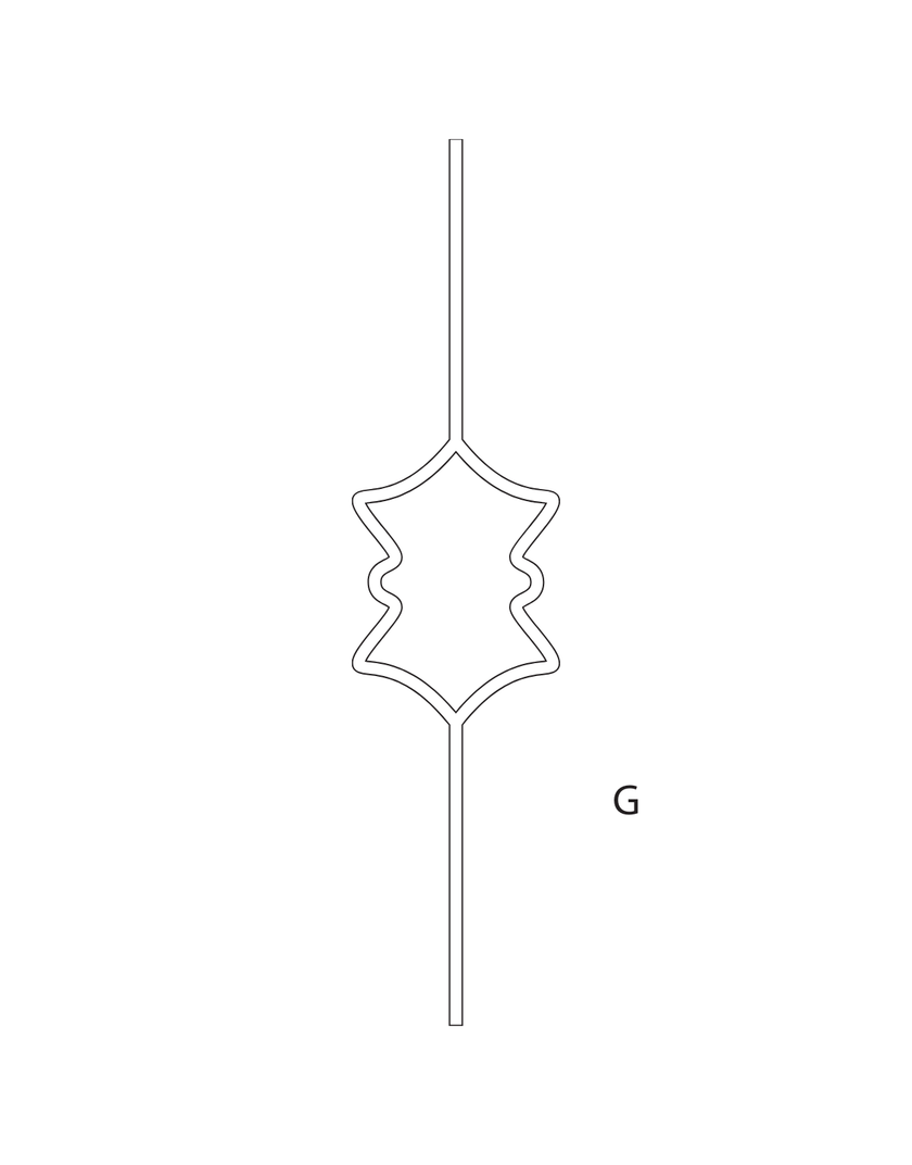 Elementi in ferro per cancelli e ringhiere di tipo G