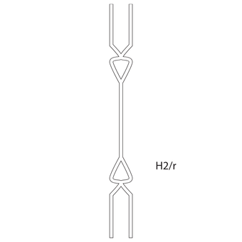 Elementi in ferro per cancelli e ringhiere di tipo H2/r
