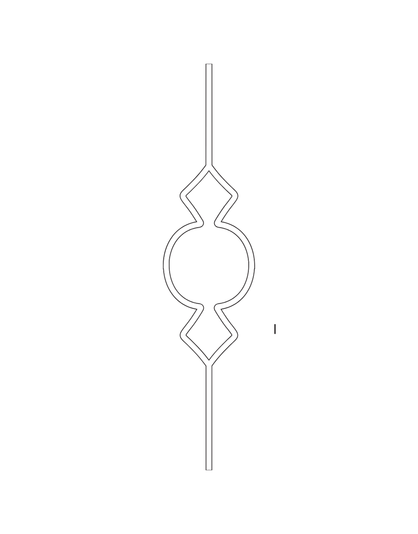 Elementi in ferro per cancelli e ringhiere di tipo I