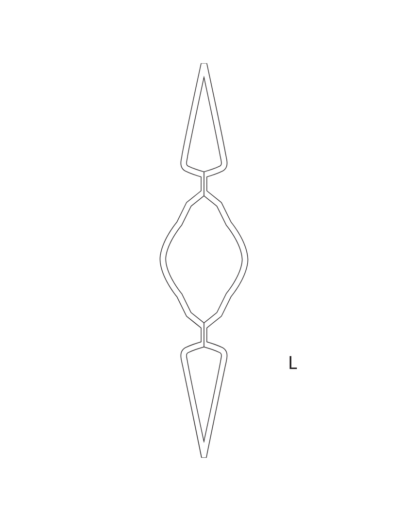 Elementi in ferro per cancelli e ringhiere di tipo L