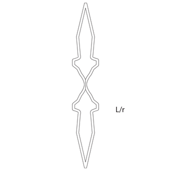 Elementi in ferro per cancelli e ringhiere di tipo L/r